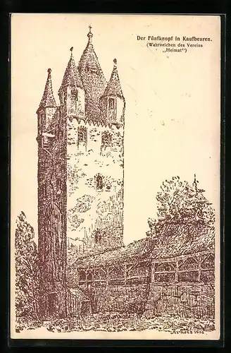 Künstler-AK Kaufbeuren, Der Fünfknopf