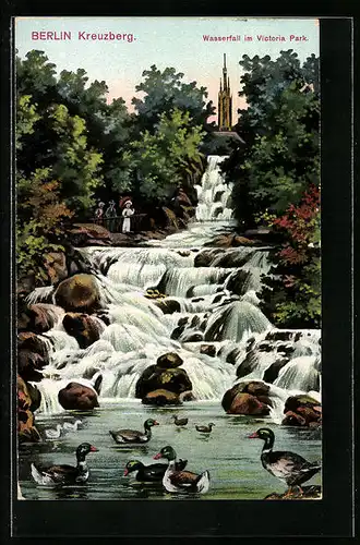 AK Berlin-Kreuzberg, Wasserfall, Victoriapark