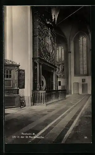 AK Rostock i. M., Uhr in der St. Marienkirche