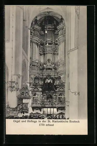 AK Rostock, Orgel und Hofloge in der St. Marienkirche