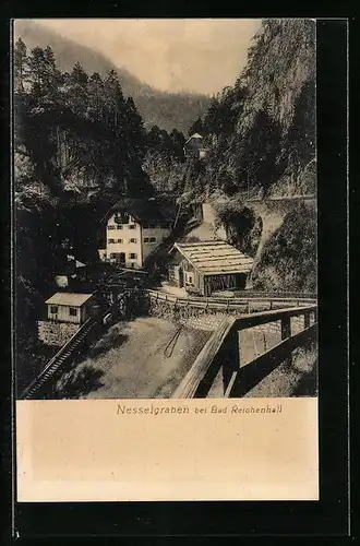 AK Bad Reichenhall, Nesselgraben aus der Vogelschau