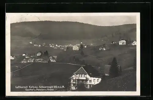AK Falkau, Gesamtansicht, Gasthof und Pension z. Krone