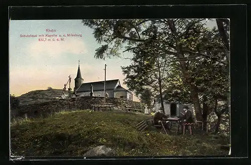 AK Hofbieber, Schutzhaus mit Kapelle a. d. Milseburg