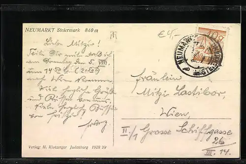 AK Neumarkt, Totalansicht des Ortes