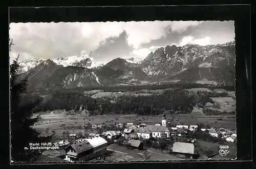 AK Markt Haus, Gesamtansicht mit Dachsteingruppe