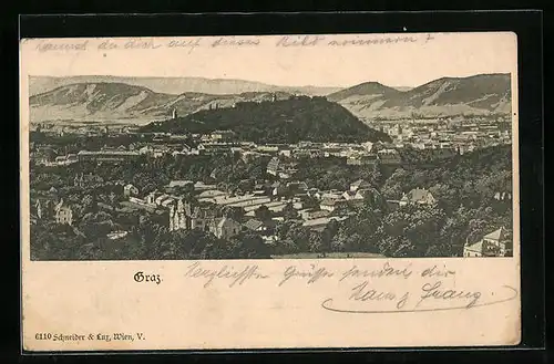 AK Graz, Totalansicht der Stadt