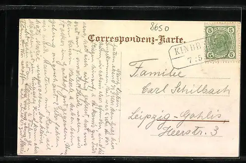 AK Kindberg, Oberer Platz mit Geschäften