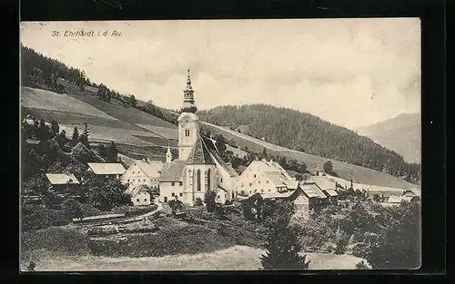 AK Sankt Erhard i. d. Au, Ortsansicht mit Umgebung