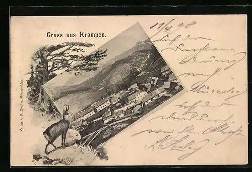 AK Neuberg-Krampen, Teilansicht aus der Vogelschau, Gemse