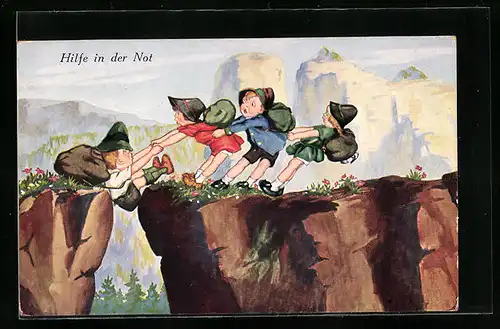 AK Kinder retten einen Jungen vor dem Absturz