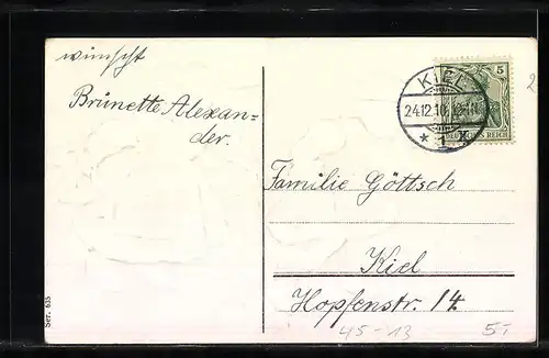 AK Kinder mit Mistelzweigen beim Schlittschuhlaufen