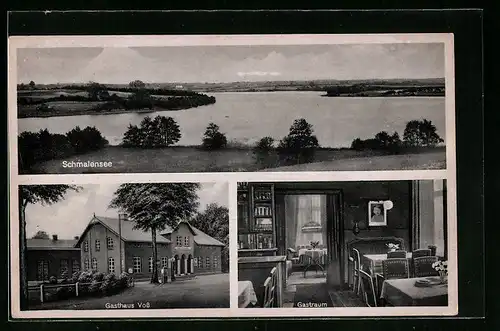 AK Schmalensee über Neumünster, Gasthaus und Fremdenheim Voss, Partie am Schmalensee