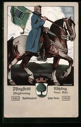 Künstler-AK Kötzting /Bayer. Wald, Pfingstritt am Pfingstmontag 1912