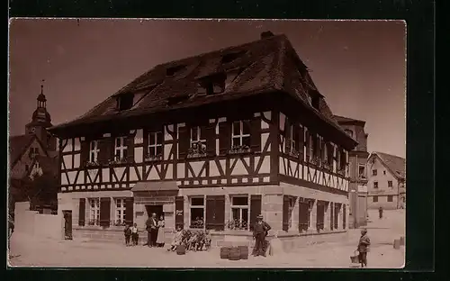 Foto-AK Zinndorf, Blick auf ein Gasthaus, Zinndorfer Bier