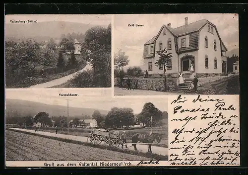 AK Niederneukirch /Valtental, Cafe Sauer, Valtenhäuser, Valtenberg