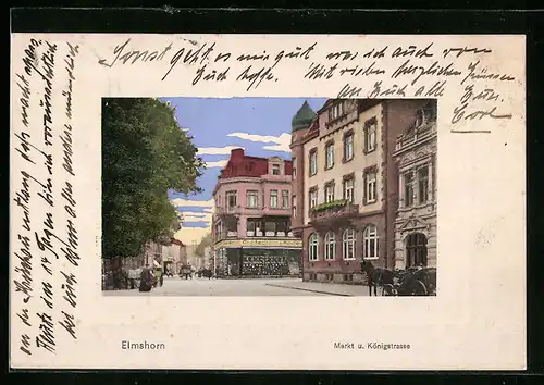 AK Elmshorn, Markt und Königstrasse