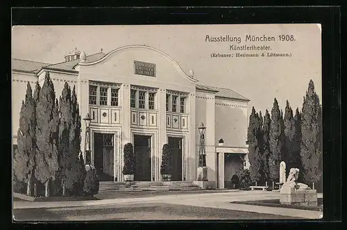 AK München, Ausstellung 1908, Künstlertheater