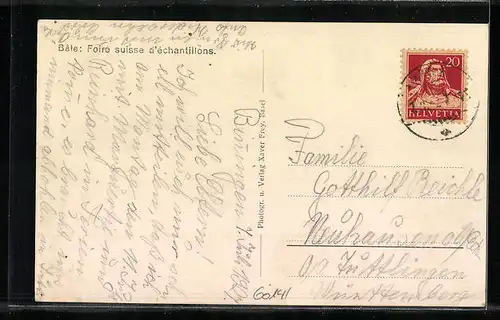 AK Basel, Schweiz. Mustermesse, Strassenbahn