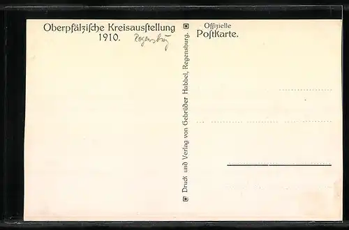 AK Regensburg, Oberpfälzische Kreisausstellung 1910, Haupt-Restaurant