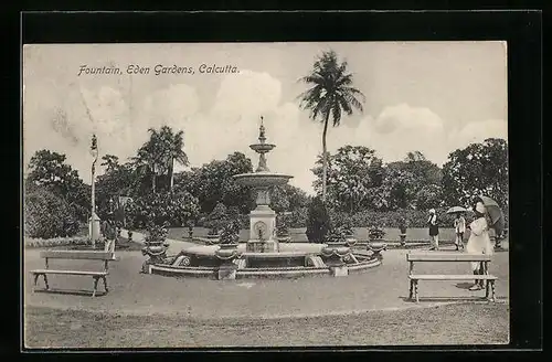 AK Calcutta, Fountain, Eden Gardens