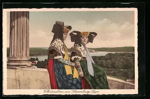 AK Frauen in Volkstrachten aus Schaumburg-Lippe