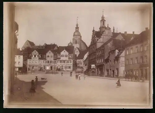 Fotografie Brück & Sohn Meissen, Ansicht Colditz, Obermarkt mit Ladengeschäft S.A. Weiss & A. Burgold