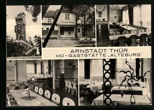 AK Arnstadt, HO-Gaststätte Alteburg, Innenansicht