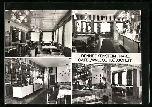AK Benneckenstein /Harz, Cafe Waldschlösschen, Innenansichten