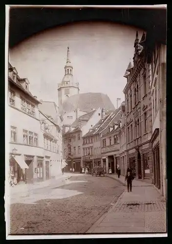 Fotografie Brück & Sohn Meissen, Ansicht Naumburg / Saale, Blick in die Salzstrasse mit Geschäften und Wenzelskirche