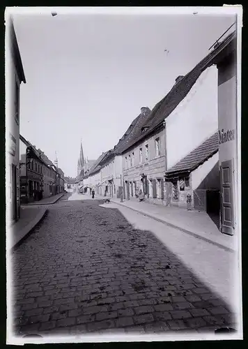Fotografie Brück & Sohn Meissen, Ansicht Neustadt i. Sa., Partie in der Böhmischestrasse, Seilerei August Lehmann