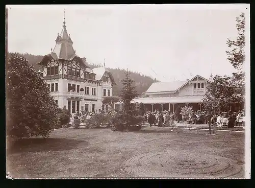 Fotografie Brück & Sohn Meissen, Ansicht Karlsbad, Blick auf das Cafe Kaiserpark