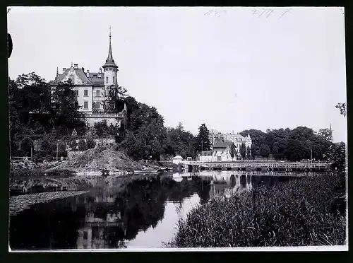 Fotografie Brück & Sohn Meissen, Ansicht Grimma i. Sa., Muldenpartie mit Blick zur Gattersburg