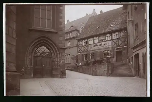 Fotografie Brück & Sohn Meissen, Ansicht Meissen i. Sa., Partie am Dom mit Weinrestaurant Vincenz Richter