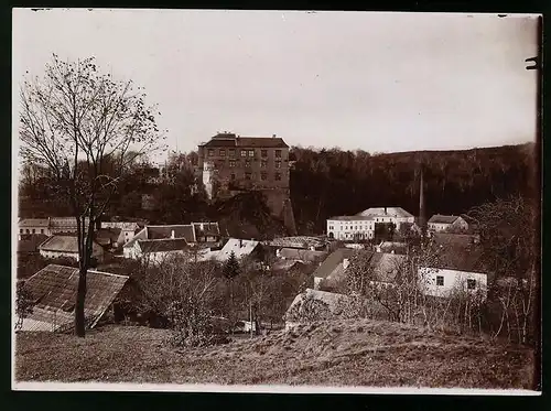 Fotografie Brück & Sohn Meissen, Ansicht Velke Mezerici, Zamek hrabete Frantiska Harracha