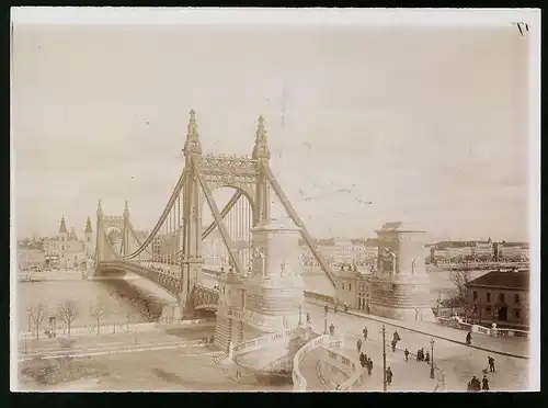 Fotografie Brück & Sohn Meissen, Ansicht Budapest, Blick auf die Elisabethbrücke, Erzebet hid