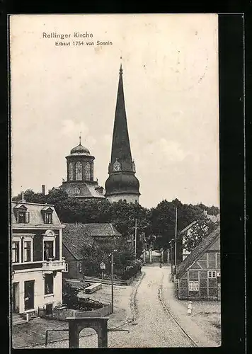AK Rellingen, Rellinger Kirche, erbaut 1754 von Sonnin