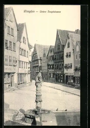 AK Wimpfen, Brunnen in der Unteren Hauptstrasse