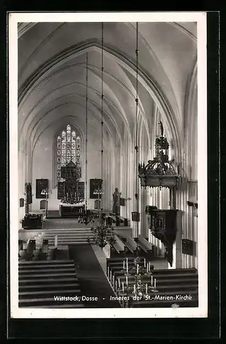 AK Wittstock /Dosse, Inneres der St.-Marien-Kirche