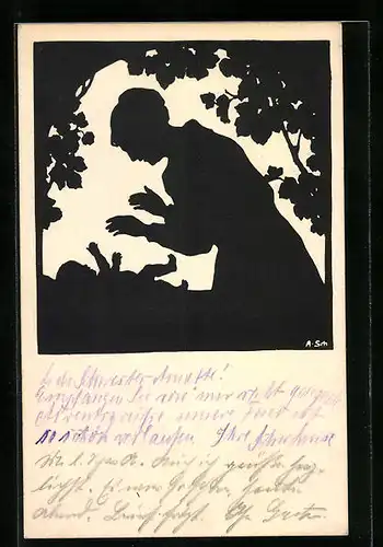 Künstler-AK Anna Schirmer: Mutter bespasst ihre Kindchen