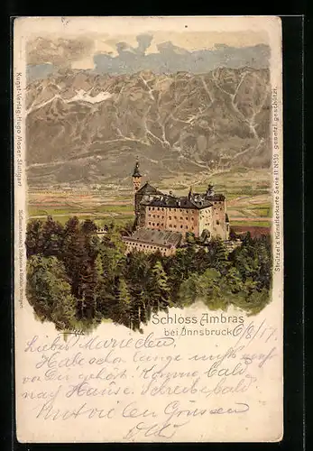 Künstler-AK Otto Strützel: Innsbruck, Schloss Ambras