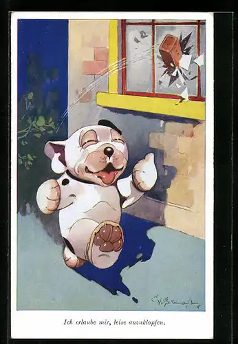 Künstler-AK George Ernest Studdy: Ich erlaub mir, leise anzuklopfen