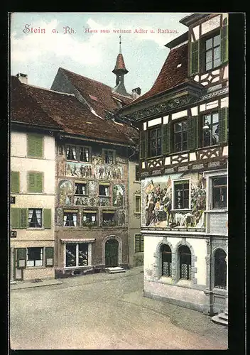 AK Stein a. Rh., Haus zum weissen Adler und Rathaus