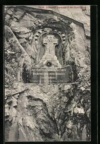 AK Schöllenen, Suworoff-Denkmal in der Schöllenen