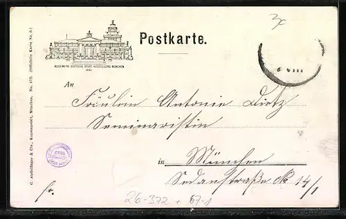 Künstler-AK Ernst Platz: München, Allgemeine Deutsche Sport-Ausstellung 1899