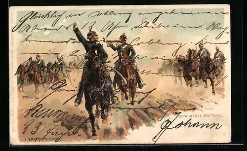 Künstler-AK Anton Hoffmann - München: Auffahrende Batterie