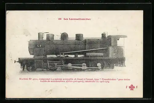 AK Französische Eisenbahn, Lokomotive Nr. 4002