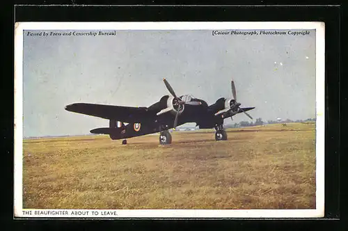 AK The Beaufighter, Flugzeug vor dem Start