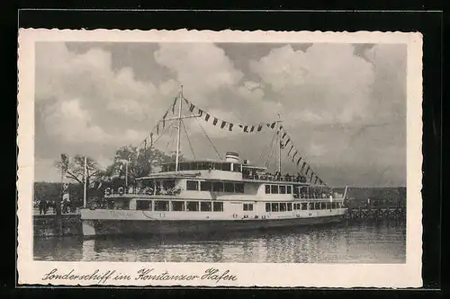 AK Sonderschiff im Konstanzer Hafen