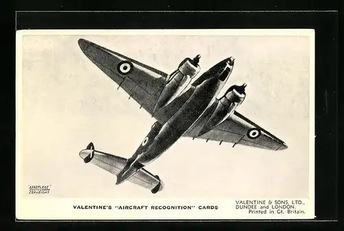 AK Valentine`s Aircraft Recognition Cards, Britischer Bomber