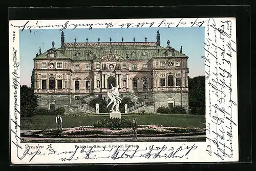 AK Dresden, Palais im Königlichen Grossen Garten